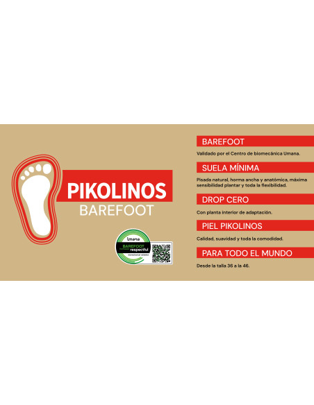 Pikolinos zapato unisex U9F-6363C1 ARANJUEZ BAREFOOT
